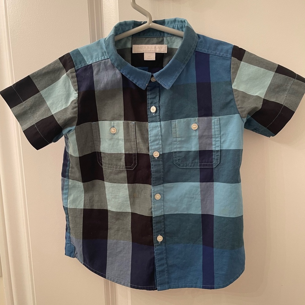 Blue Burberry toddler button up